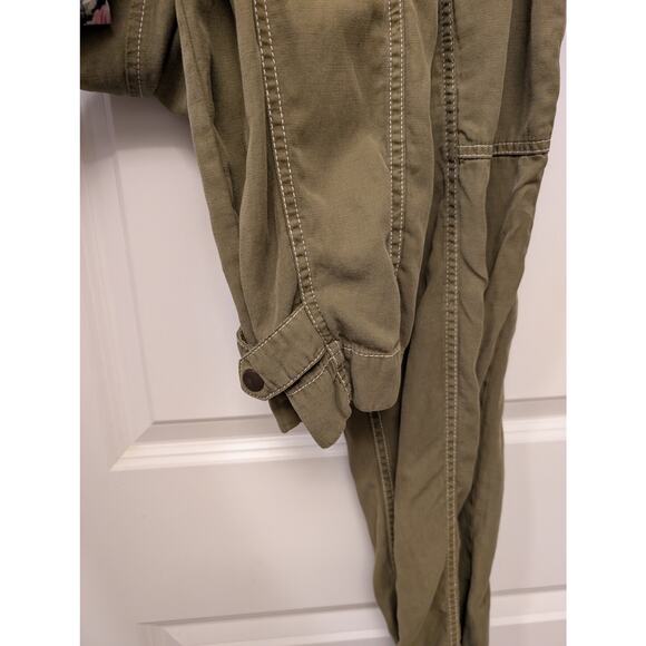 Anthropologie Jackson Utility Tapered Pant Olive Green Gorpcore Streetwear Linen - Picture 5 of 9
